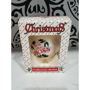 NOS NEW Christmas Tree Ornament Topperscot Vintage w/ Box For The Best Boss